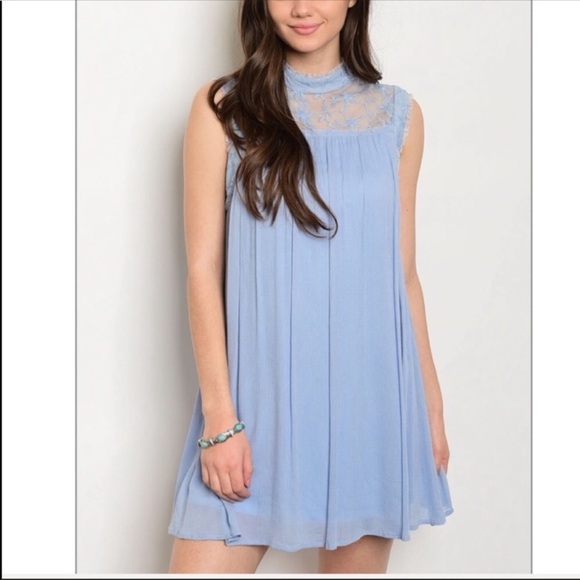 Trindy Clozet Boutique Dresses & Skirts - Pretty in Blue Chiffon Swing Dress
